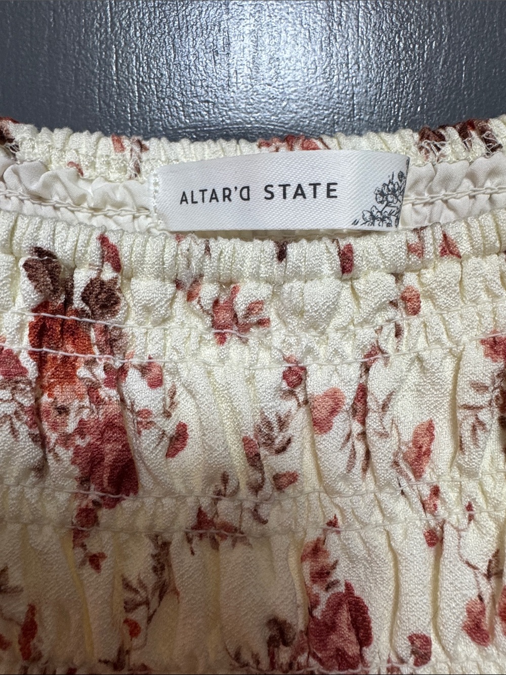 Altar'd State Cream Dress with Rust Floral Print - Picture 2 of 5